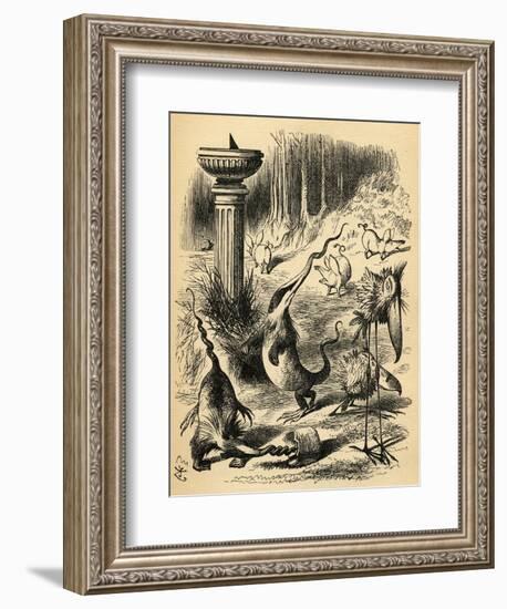 The Borogoves, Toves and the Raths, Illustration from 'Through the Looking Glass' by Lewis…-John Tenniel-Framed Giclee Print