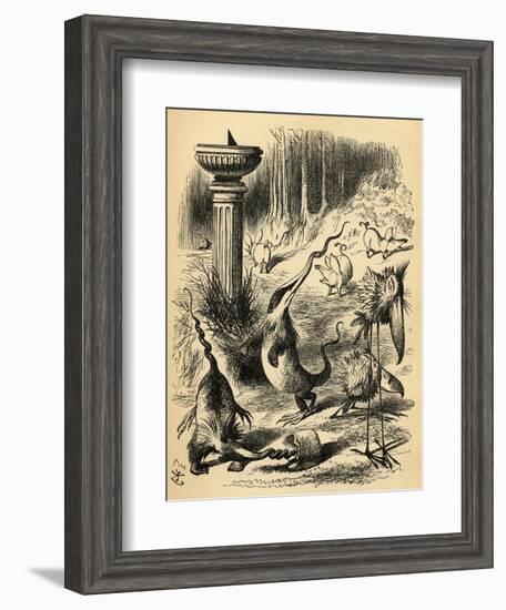 The Borogoves, Toves and the Raths, Illustration from 'Through the Looking Glass' by Lewis…-John Tenniel-Framed Giclee Print