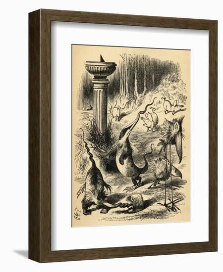 The Borogoves, Toves and the Raths, Illustration from 'Through the Looking Glass' by Lewis…-John Tenniel-Framed Giclee Print