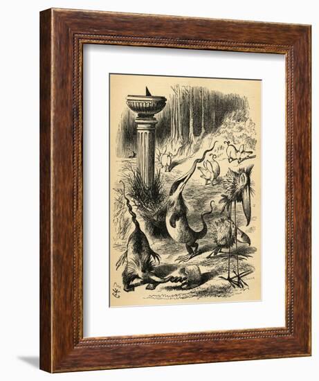 The Borogoves, Toves and the Raths, Illustration from 'Through the Looking Glass' by Lewis…-John Tenniel-Framed Giclee Print