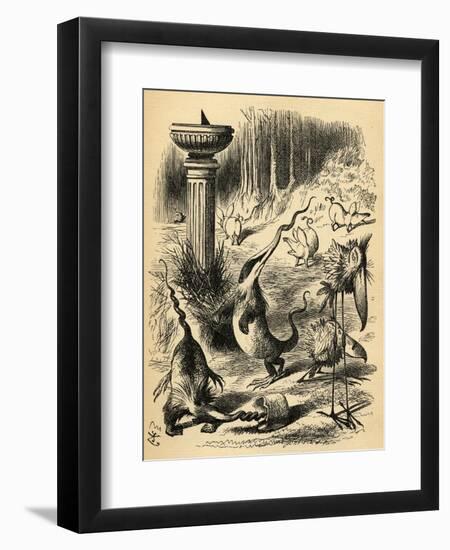 The Borogoves, Toves and the Raths, Illustration from 'Through the Looking Glass' by Lewis…-John Tenniel-Framed Giclee Print