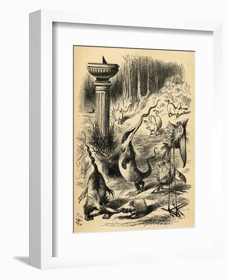 The Borogoves, Toves and the Raths, Illustration from 'Through the Looking Glass' by Lewis…-John Tenniel-Framed Giclee Print