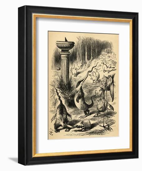 The Borogoves, Toves and the Raths, Illustration from 'Through the Looking Glass' by Lewis…-John Tenniel-Framed Giclee Print