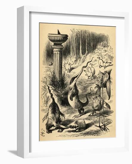 The Borogoves, Toves and the Raths, Illustration from 'Through the Looking Glass' by Lewis…-John Tenniel-Framed Giclee Print