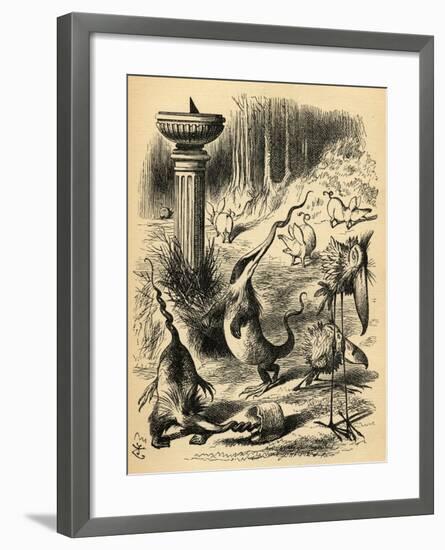 The Borogoves, Toves and the Raths, Illustration from 'Through the Looking Glass' by Lewis…-John Tenniel-Framed Giclee Print