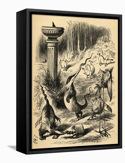 The Borogoves, Toves and the Raths, Illustration from 'Through the Looking Glass' by Lewis…-John Tenniel-Framed Premier Image Canvas