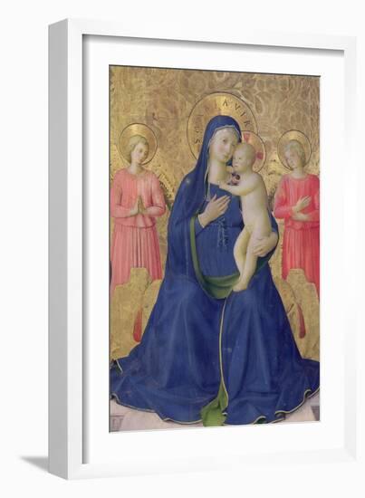 The Bosco Ai Frati Altarpiece: The Virgin and Child Enthroned with Two Angels, 1452-Fra Angelico-Framed Giclee Print