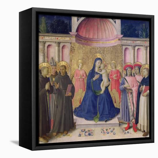 The Bosco Ai Frati Altarpiece: The Virgin and Child Enthroned with Two Angels, 1452-Fra Angelico-Framed Premier Image Canvas