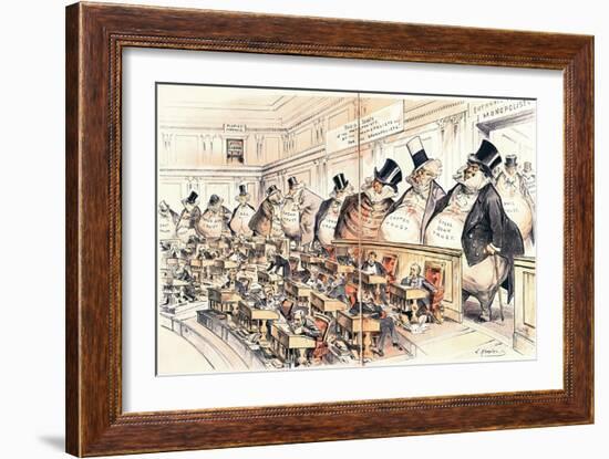 The Bosses of the Senate from the American Magazine 'Puck', January 23rd 1889-Joseph Keppler-Framed Giclee Print