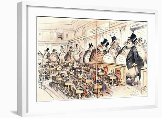 The Bosses of the Senate from the American Magazine 'Puck', January 23rd 1889-Joseph Keppler-Framed Giclee Print