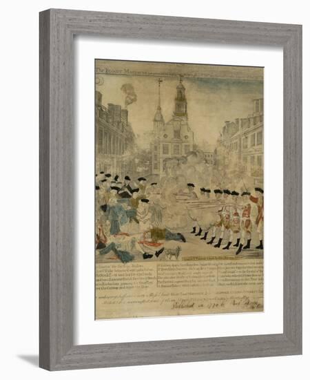 The Boston Massacre Engraving-Paul Revere-Framed Giclee Print