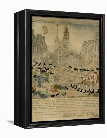 The Boston Massacre Engraving-Paul Revere-Framed Premier Image Canvas