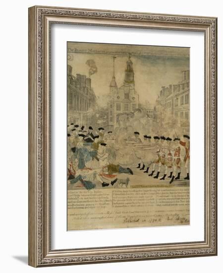 The Boston Massacre Engraving-Paul Revere-Framed Premium Giclee Print