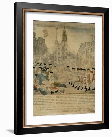 The Boston Massacre Engraving-Paul Revere-Framed Premium Giclee Print