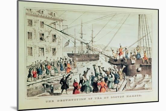 The Boston Tea Party, 1846-Currier & Ives-Mounted Giclee Print