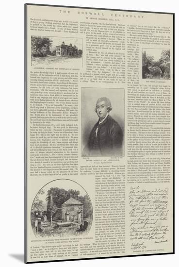 The Boswell Centenary-Sir Joshua Reynolds-Mounted Giclee Print