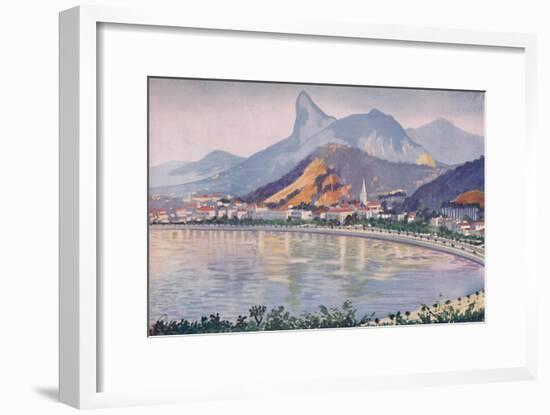 'The Botafogo portion of Rio's Bay-side Avenue, overlooked by Corcovado Mountain', 1914-Unknown-Framed Giclee Print