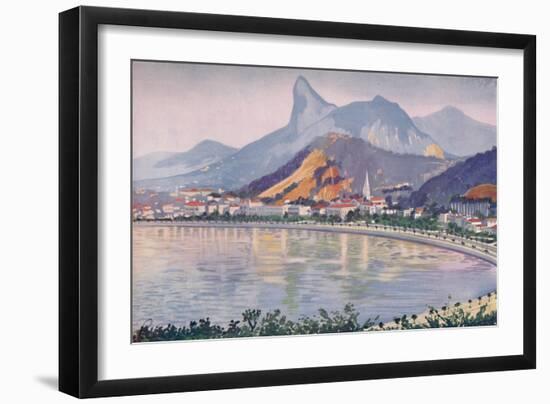 'The Botafogo portion of Rio's Bay-side Avenue, overlooked by Corcovado Mountain', 1914-Unknown-Framed Giclee Print