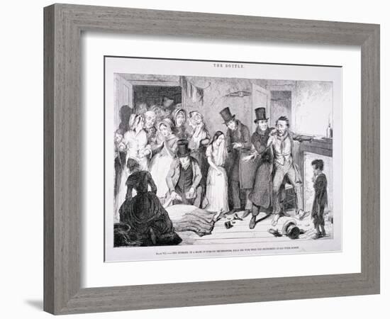 The Bottle, 1847-George Cruikshank-Framed Giclee Print