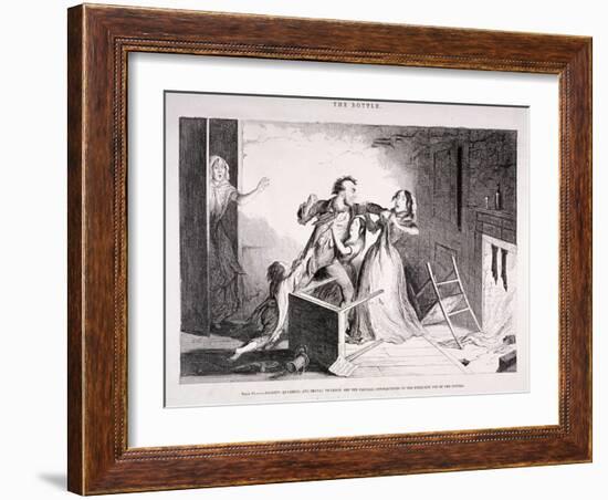 The Bottle, 1847-George Cruikshank-Framed Giclee Print