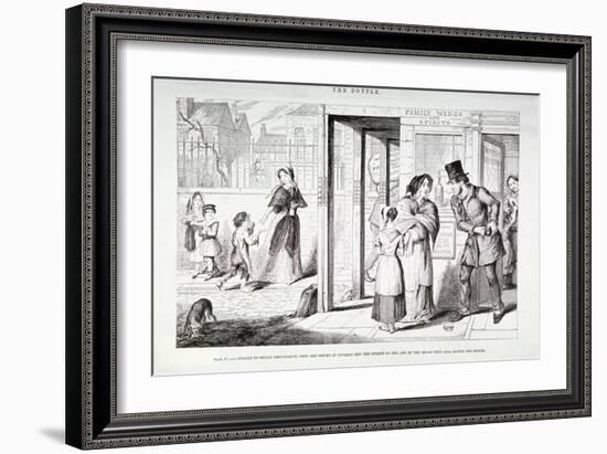 The Bottle, 1847-George Cruikshank-Framed Giclee Print