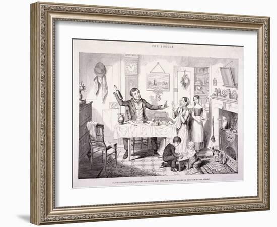 The Bottle, 1847-George Cruikshank-Framed Giclee Print