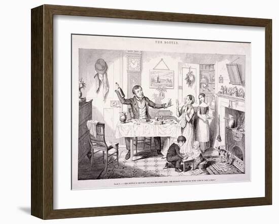 The Bottle, 1847-George Cruikshank-Framed Giclee Print