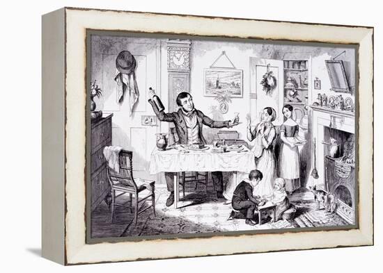 The Bottle Is Brought Out for the First Time, London, England, 1847-George Cruikshank-Framed Premier Image Canvas