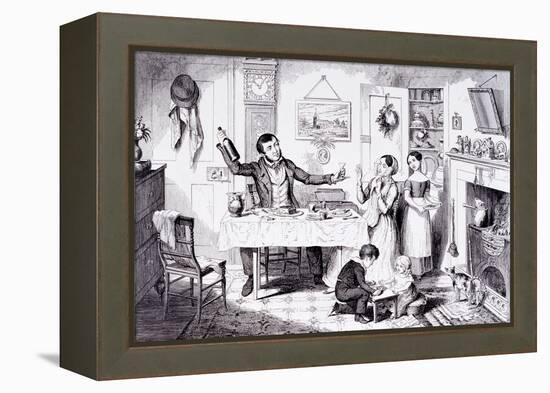 The Bottle Is Brought Out for the First Time, London, England, 1847-George Cruikshank-Framed Premier Image Canvas