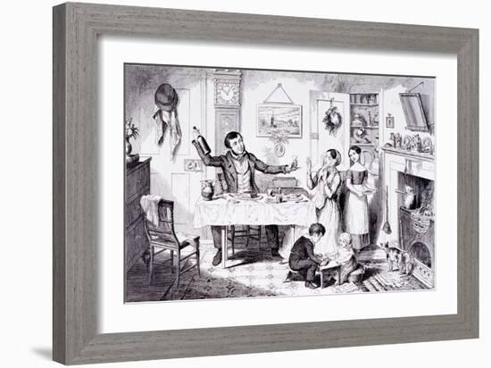 The Bottle Is Brought Out for the First Time, London, England, 1847-George Cruikshank-Framed Giclee Print