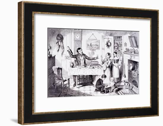 The Bottle Is Brought Out for the First Time, London, England, 1847-George Cruikshank-Framed Giclee Print