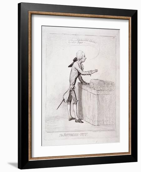 The Bottomless-Pitt' , Pitt Making a Speech, London, 1792-James Gillray-Framed Giclee Print