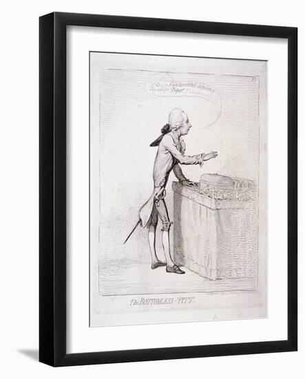 The Bottomless-Pitt' , Pitt Making a Speech, London, 1792-James Gillray-Framed Giclee Print