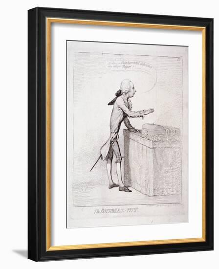 The Bottomless-Pitt' , Pitt Making a Speech, London, 1792-James Gillray-Framed Giclee Print