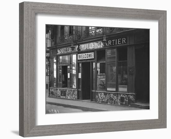 The Bouillon Camille Chartier Welcoming the Customer in English Language, Paris-Jacques Moreau-Framed Photographic Print