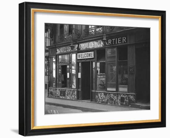 The Bouillon Camille Chartier Welcoming the Customer in English Language, Paris-Jacques Moreau-Framed Photographic Print