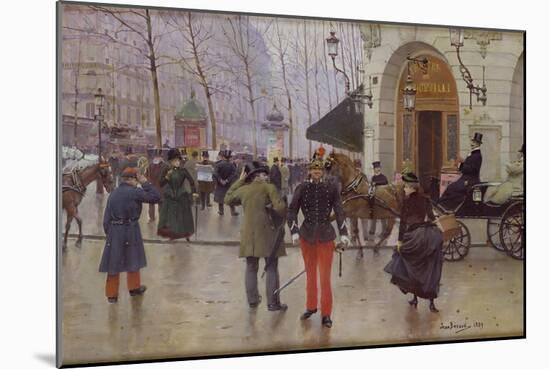 The Boulevard des Capucines and the Vaudeville Theatre, 1889-Jean Béraud-Mounted Giclee Print