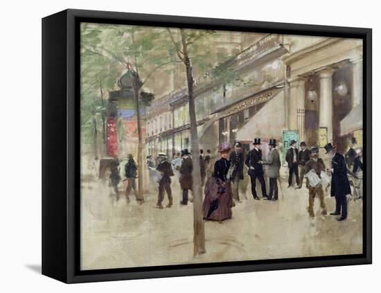 The Boulevard Montmartre and the Variety Theatre, circa 1886-Jean Béraud-Framed Premier Image Canvas