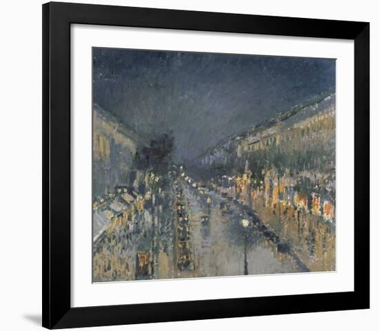 The Boulevard Montmartre at Night, 1897-Camille Pissarro-Framed Premium Giclee Print