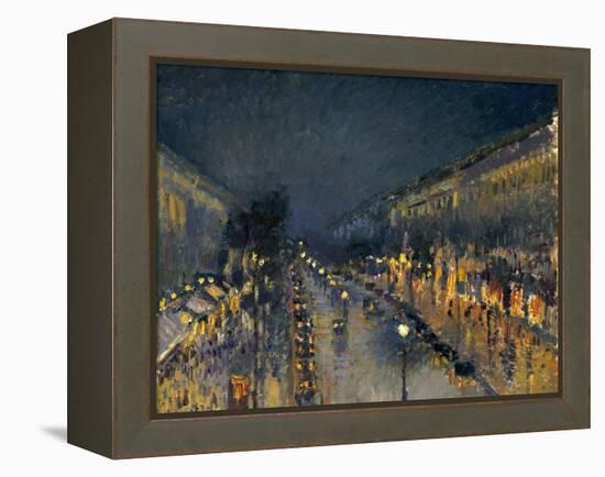 The Boulevard Montmartre at Night, 1897-Camille Pissarro-Framed Premier Image Canvas