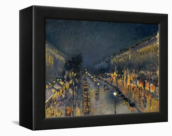 The Boulevard Montmartre at Night, 1897-Camille Pissarro-Framed Premier Image Canvas