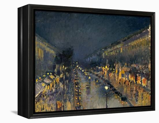 The Boulevard Montmartre at Night, 1897-Camille Pissarro-Framed Premier Image Canvas