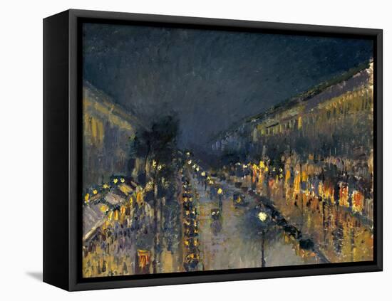 The Boulevard Montmartre at Night, 1897-Camille Pissarro-Framed Premier Image Canvas