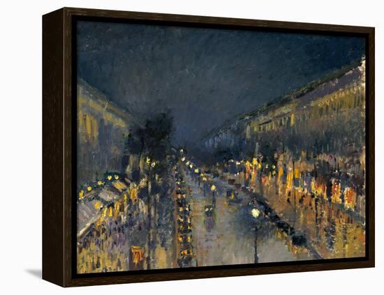 The Boulevard Montmartre at Night, 1897-Camille Pissarro-Framed Premier Image Canvas