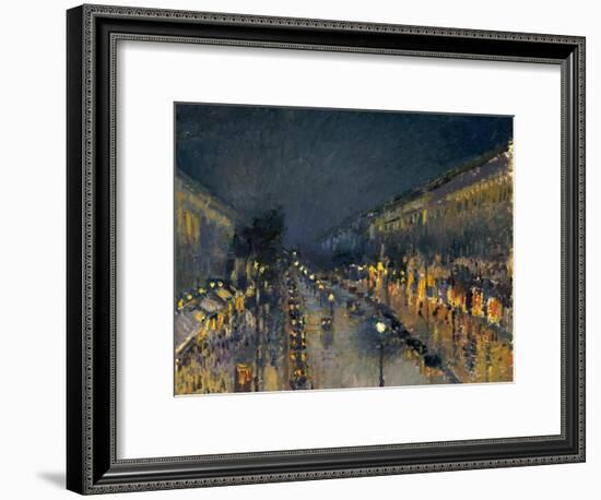 The Boulevard Montmartre at Night, 1897-Camille Pissarro-Framed Giclee Print