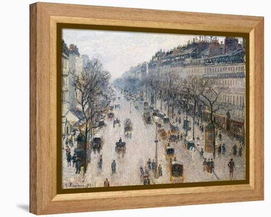 The Boulevard Montmartre on a Winter Morning, 1897-Camille Pissarro-Framed Premier Image Canvas