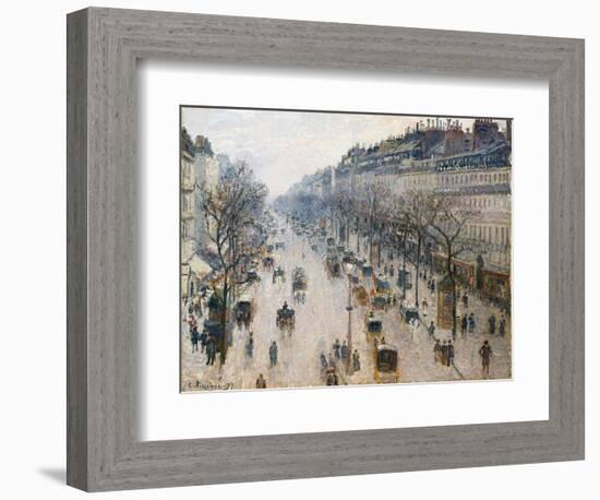 The Boulevard Montmartre on a Winter Morning, 1897-Camille Pissarro-Framed Giclee Print