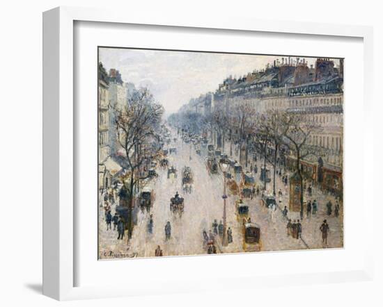 The Boulevard Montmartre on a Winter Morning, 1897-Camille Pissarro-Framed Giclee Print