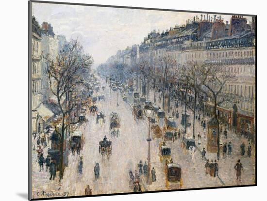 The Boulevard Montmartre on a Winter Morning, 1897-Camille Pissarro-Mounted Giclee Print