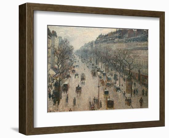 The Boulevard Montmartre on a Winter Morning-Camille Pissarro-Framed Photographic Print